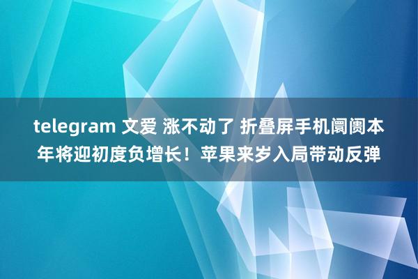 telegram 文爱 涨不动了 折叠屏手机阛阓本年将迎初度负增长！苹果来岁入局带动反弹