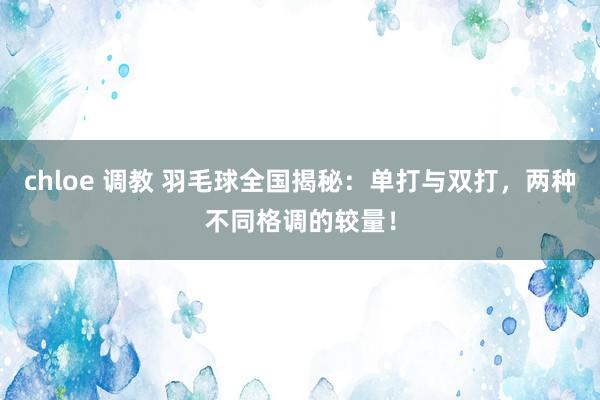 chloe 调教 羽毛球全国揭秘：单打与双打，两种不同格调的较量！