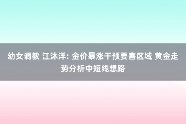 幼女调教 江沐洋: 金价暴涨干预要害区域 黄金走势分析中短线想路