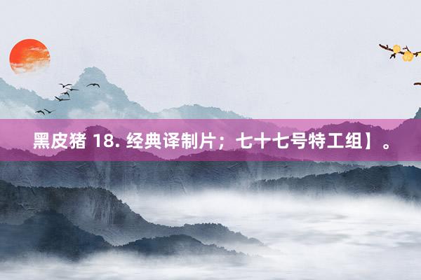 黑皮猪 18. 经典译制片；七十七号特工组】。